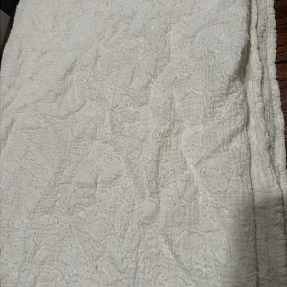 White shower curtain
